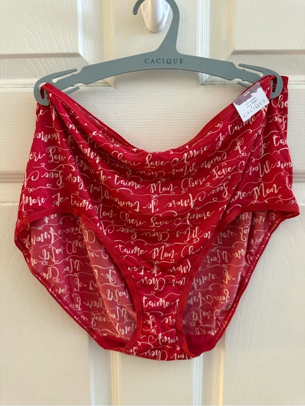 NWT Cacique size 22/24 Love Script No-Show Full Brief